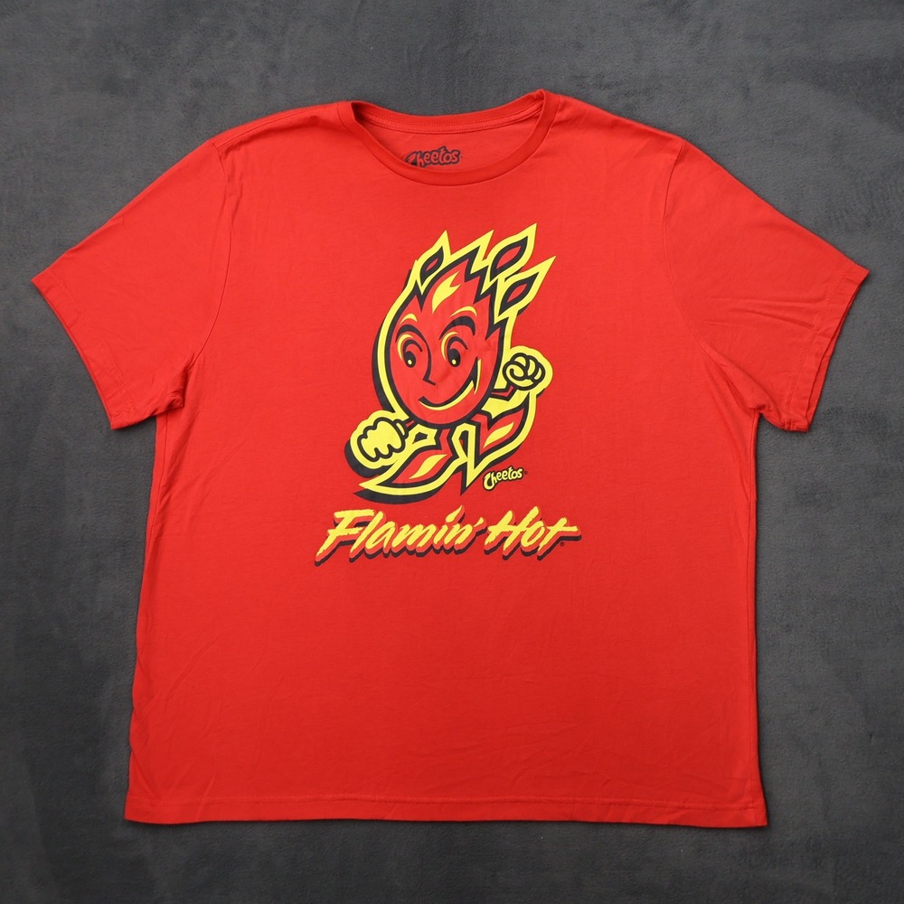 Cheetos Flamin Hot Mens 2XL Red Graphic T-Shirt Short Sleeve Mad Engine 2021